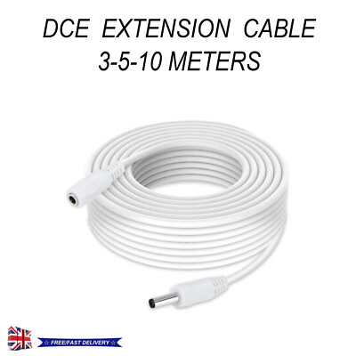3M 5M 10M Meter 12V DC STROM VERLÄNGERUNGSKABEL für CCTV KAMERA LED/DVR/NETZTEILKABEL