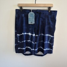 New NWT Mens TRUNKS Blue Tie Dye 3 Pocket Swim Board Shorts Suit Size Large