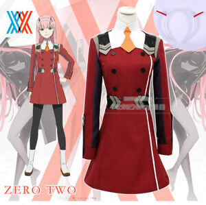 DARLING in the FRANXX 02 ZERO TWO Outfit Uniform Cosplay Costume Bodysuit Dress