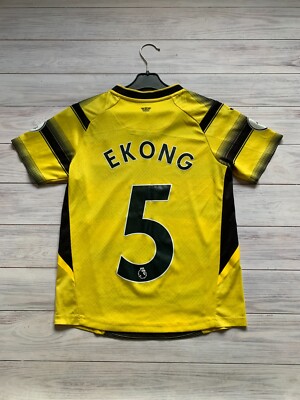 Watford 2021-2022 Home football shirt jersey Kelme size Kids youth 13-14Y Ekong