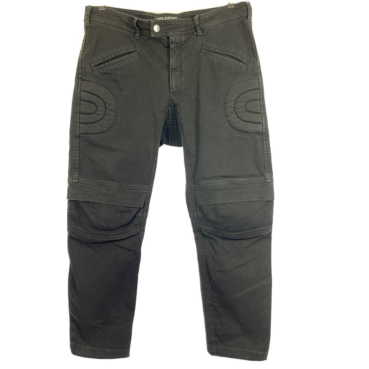 Neil Barrett Biker Jeans Padded Pants Sz 50 DESIGNER Black Neil Barrett Biker Jeans Padded Pants Sz 50 DESIGNER Black