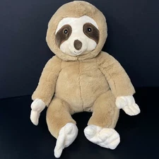 Adventure Planet Tan Brown Sloth Plush 16" Stuffed Animal Very Soft Sewn Eyes