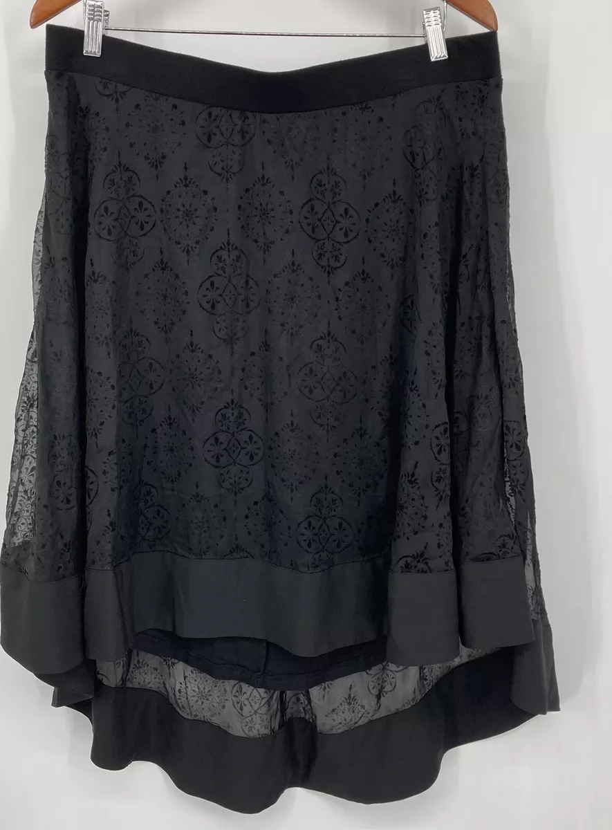 Black lace skirt size clearance 14