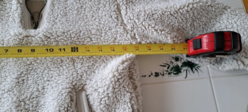 Members Mark Cuddly Sherpa Pullover Girls 10/12 White 1/4 Zip Kangaroo Pocket - Image 2 of 4