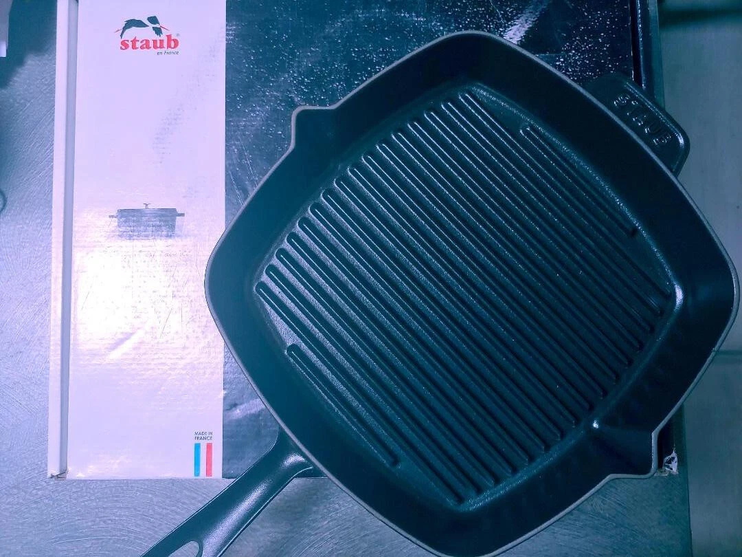 New in Box Staub 10.25" American Square Cast Iron Enameled Grill Pan