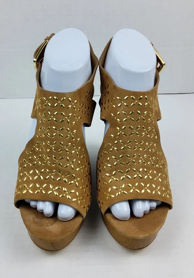 Michael Kors MK Women’s Studded Suede Wedge Platform Sandals Shoes Size 7M - Image 2 of 4