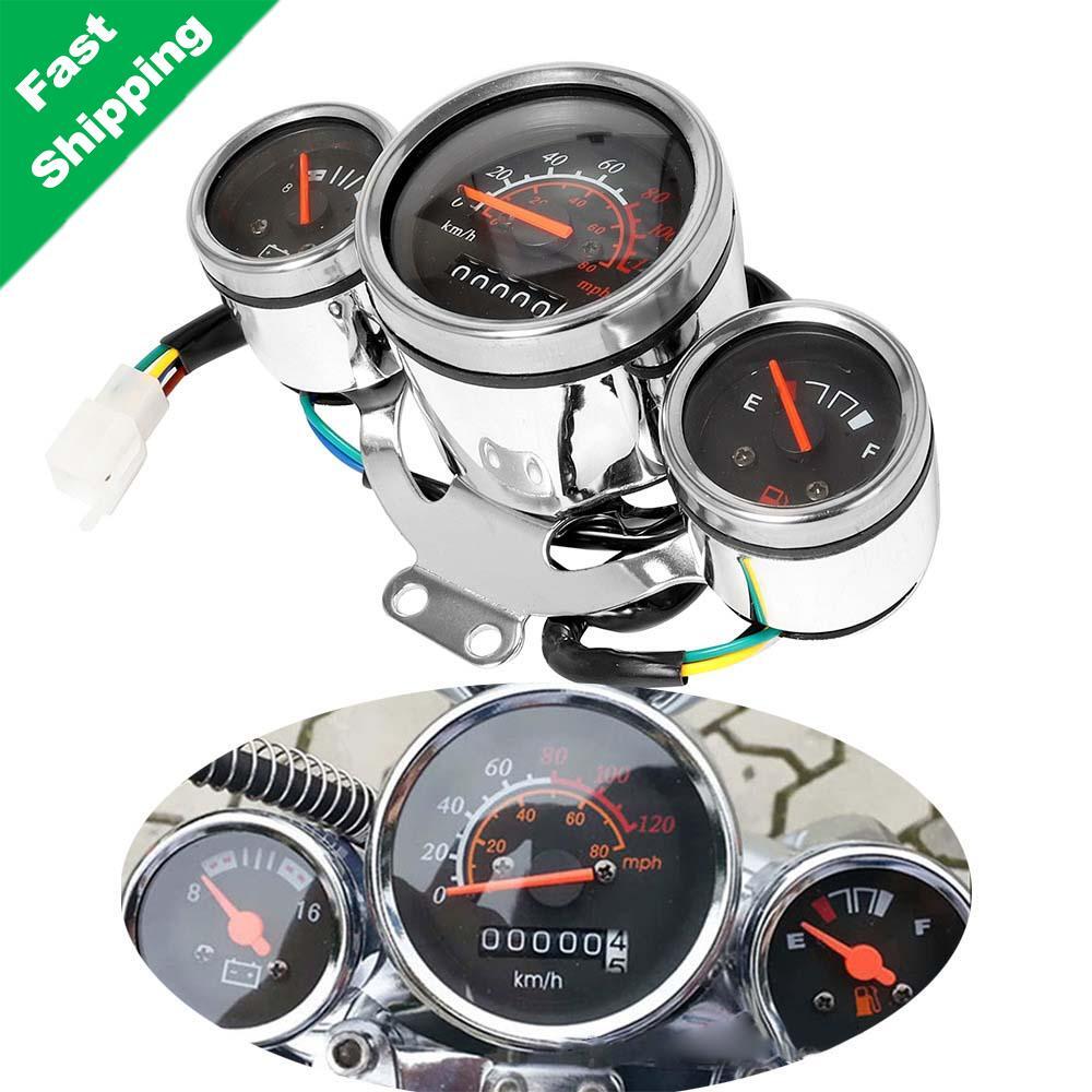 Universal Motorcycle Speedometer Instrument Digital Odometer Tachometer Gauge