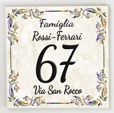 Numero Civico Targa PERSONALIZZABILE,Numero Civico su Mattonella 15x15 cm
