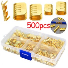500pcs U Shape Copper Terminals Crimp Kit - Non-Insulated Assortment Wire Cable