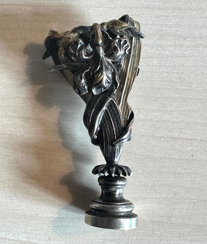 Splendid antique art nouveau two colors bronze wax seal - Picture 2 of 8