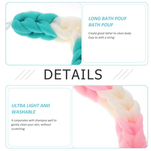 3 Pcs Loufa Puff Scrubber Bath Towel Man Body Loofah Exfoliating Back - Bild 9 von 12