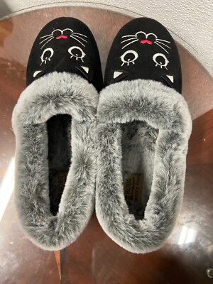 Skechers Bobs Women's Cozy Meow Pajamas Cat Black Slippers
