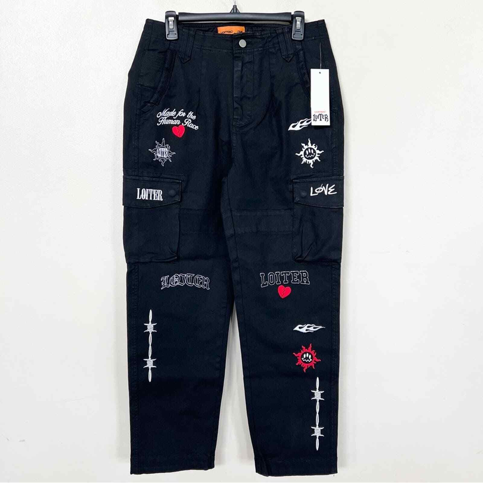 New LOITER Sketch Cargo Pants Black Men’s SIZE 32 Straight Leg eBay