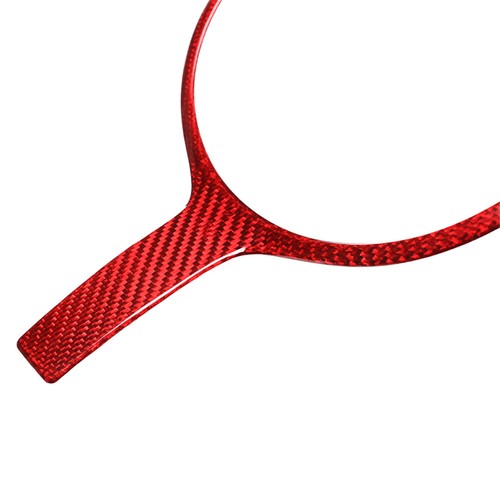 Real Red Carbon Fiber Steering Wheel Trim For BMW 3 Series X1 X2 X5 X6 2013-2019 - Picture 8 of 12