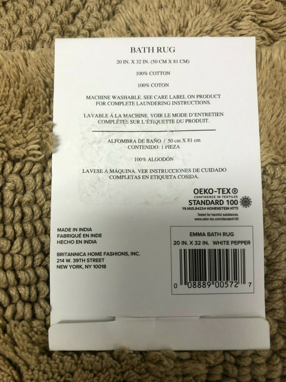 UGG EMMA BATH RUG (20inx32in)50cmx81cm100 COTTON OEKOTEXREVERSIBLE