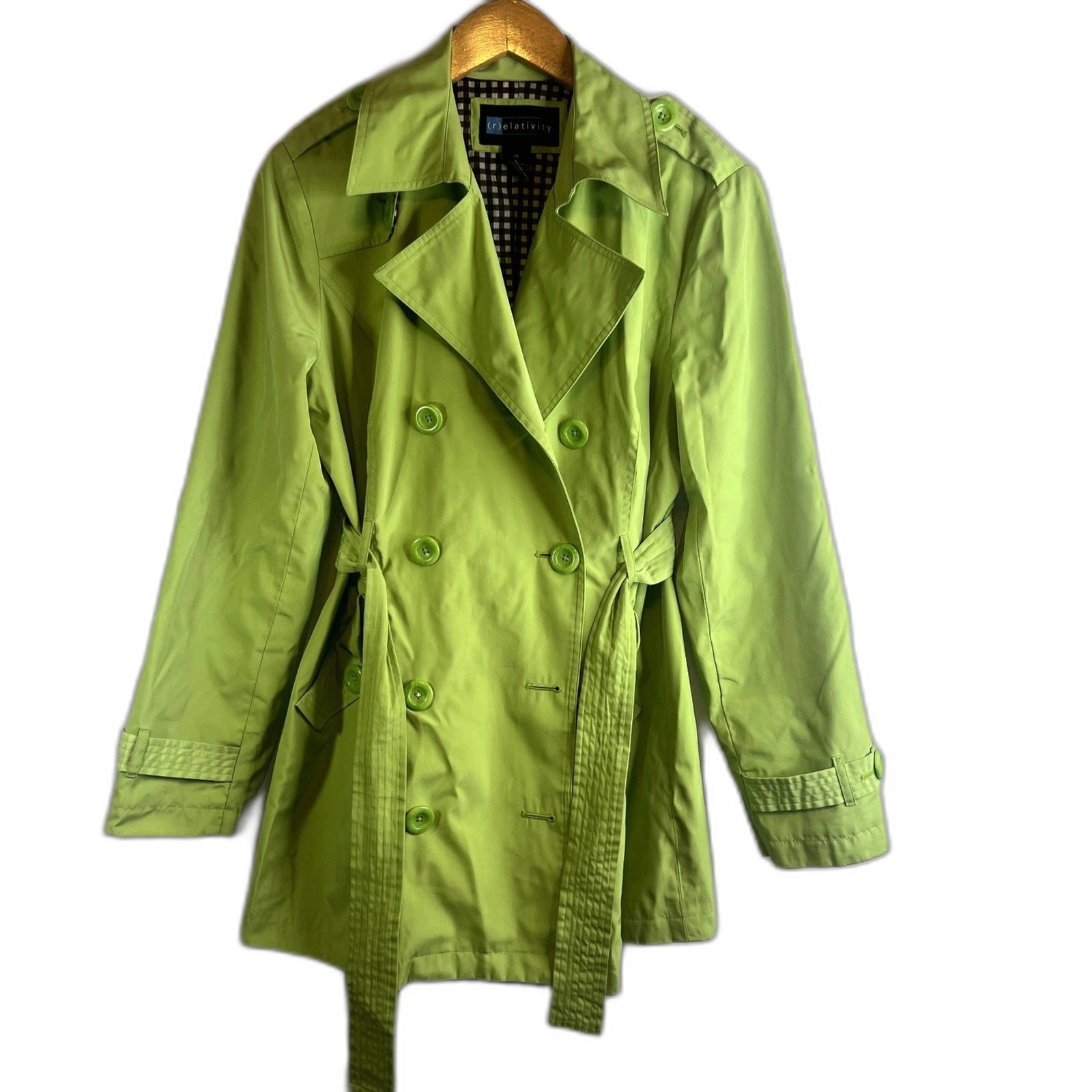 Relativity Short Trench Jacket Double Breasted Si… - image 1