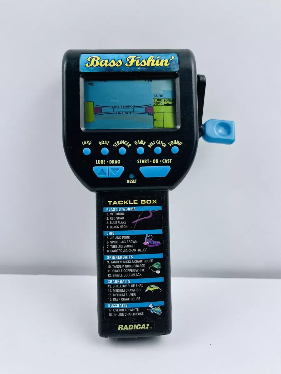 Radica Bass Fishin Handheld Reel Fishing Game -SOLD AS IS