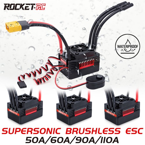 Rocket-V2 50A 60A 90A 110A Brushless ESC Waterproof 6A BEC for 1:10 RC Car Model - Picture 3 of 29