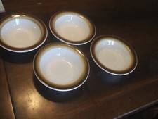 Vintage Buffalo China Restaurant Ware Soup Salad Desert Bowls 4 brown rims