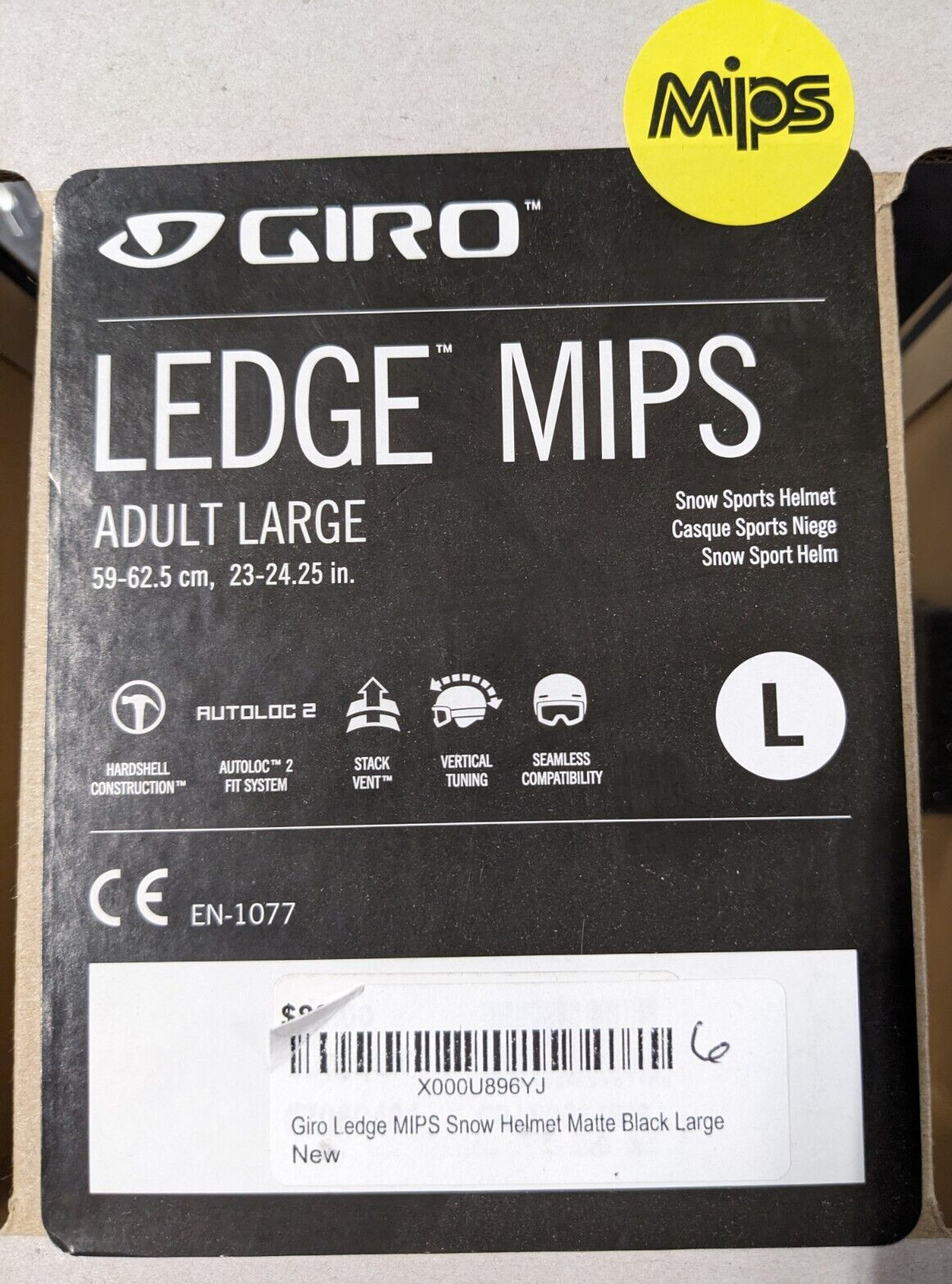 Giro Ledge MIPS Snowboard Helmet (2016 Model - Matte Black / L)