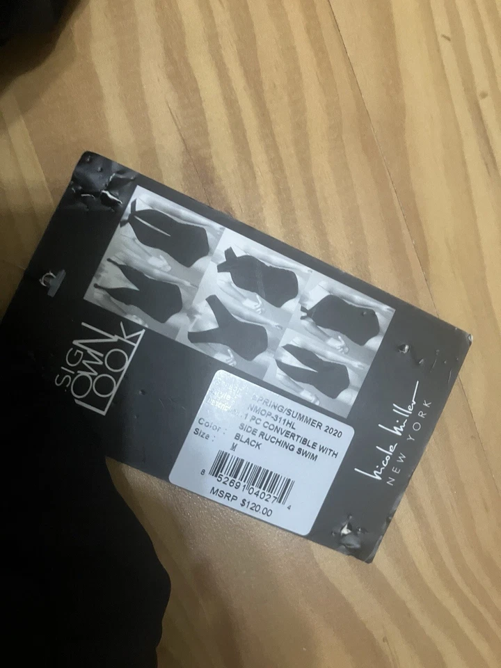 Women’s One Piece Black 6 Way Convertible Swimsuit Ruched Side Sz M Sexy - Image 3 of 4