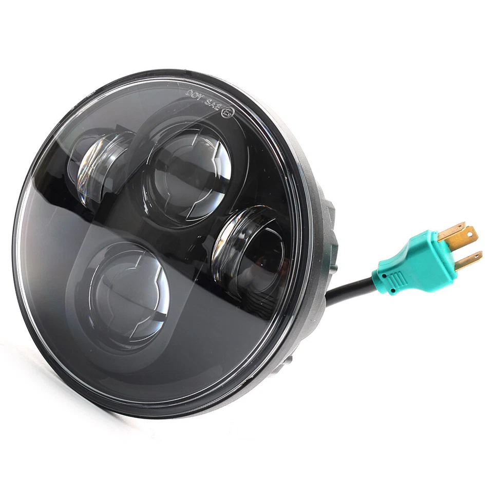 Lâmpada de cabeça projetor farol de motocicleta LED 5,75" preta para Harley - Imagem 4 de 4