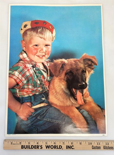 (6) 1954 A. Fox 12x16.5 Lithographs Women Children w/ Dogs & Horse Animal ~ F11e - Picture 4 of 4