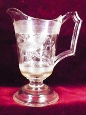 Cardinal Bird Blue Jay Creamer EAPG Ohio Flint Glass Clear 1890s Antique As Is