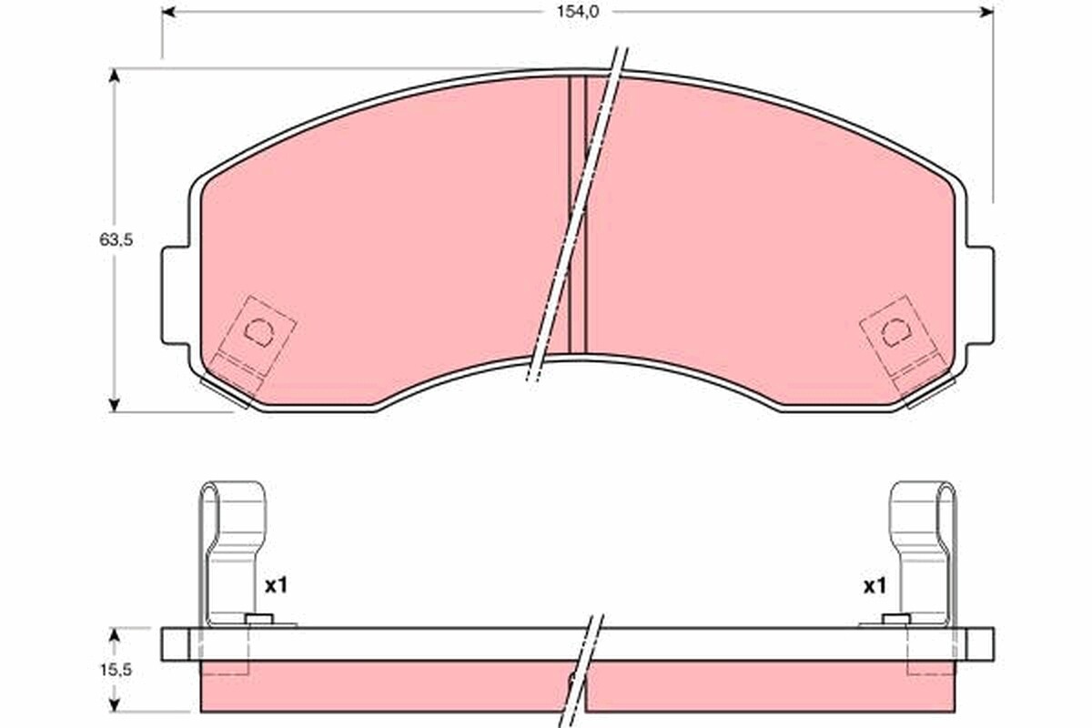 TRW GDB3145 Brake Pad Set, disc brake for ASIA MOTORS