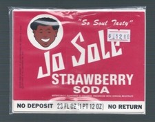 Vintage 10 ct Bottle Ad Label Lot JO SOLE STRAWBERRY SODA POP Soul Tasty Buffalo