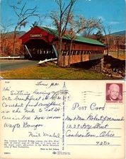 Jackson Covered Bridge Ellis River New Hampshire NH Postcard