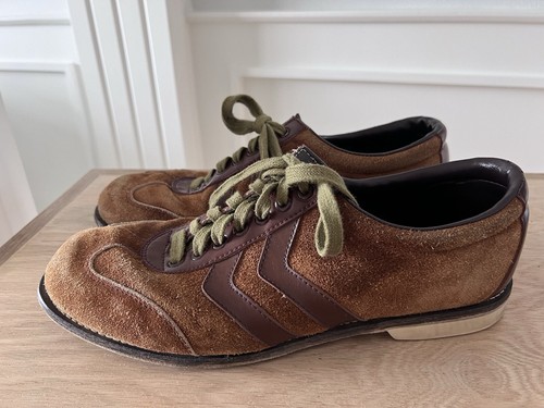 Vintage Brunswick 1970’s Tobacco Two Tone Suede Bowling Shoes Size 10.