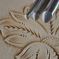 Small Horizontal Pear Shader Stamps, Set of 3 Leather Stamping Tools, Stainless
