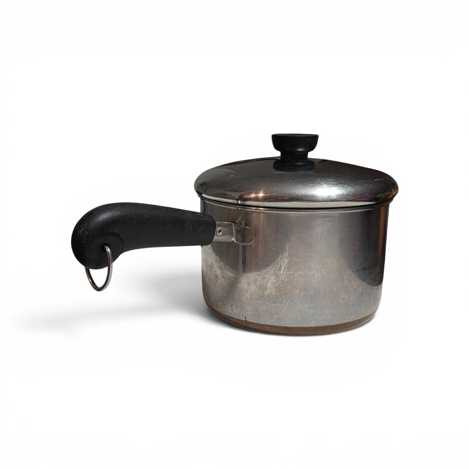 Vintage Revere Ware 1801 Copper Clad Bottom 3 Quart Sauce Pan Pot With Lid USA