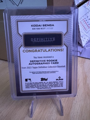 2023 Topps Definitive Collection Kodai Senga Green Auto /25 Rare Rookie - Picture 2 of 2