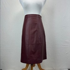 Liz Claiborne Vintage 100 Leather A-Line Skirt SZ 10