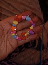 Multicolor Adjustable Beaded Charm Bracelet for Girls, Flower Heart Star Dangle