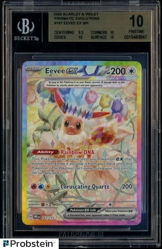 2025 Pokemon Scarlet Violet Prismatic Evolutions #167 Eevee Ex SIR BGS 10