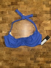 NWT Fantasie Lombok Bikini Top 32DD Mediterranean Blue Halter FS6007