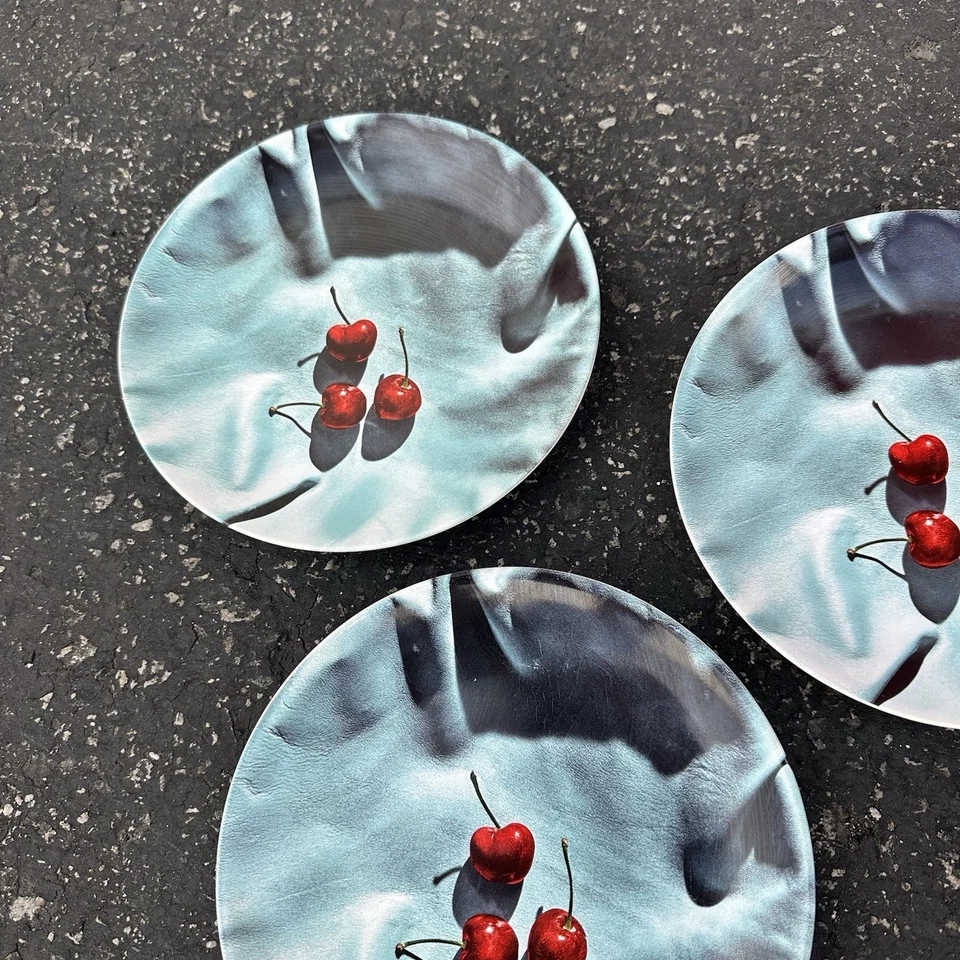 Set 3 - Gather + West Elm Grant Cornett Maggie Ruggiero Salad Side Plates CHERRY - Image 3 of 4