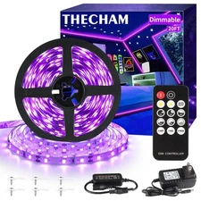 20ft Black Light Strip with Remote 360 LED Lamp Beads 12V Flexible Lights f
