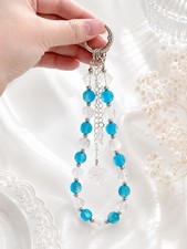 Handmade Blue Ocean Resin Bead Shell Charm Ke...