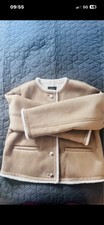 Zara Blogger Doubleface Jacke braun Fellimitat Lederimitat beige Teddyfell