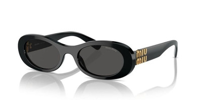 Authentische Miu Miu MU 06ZS 1AB5SO Sonnenbrille für Damen - schwarzes Gestell, dunkelgrau