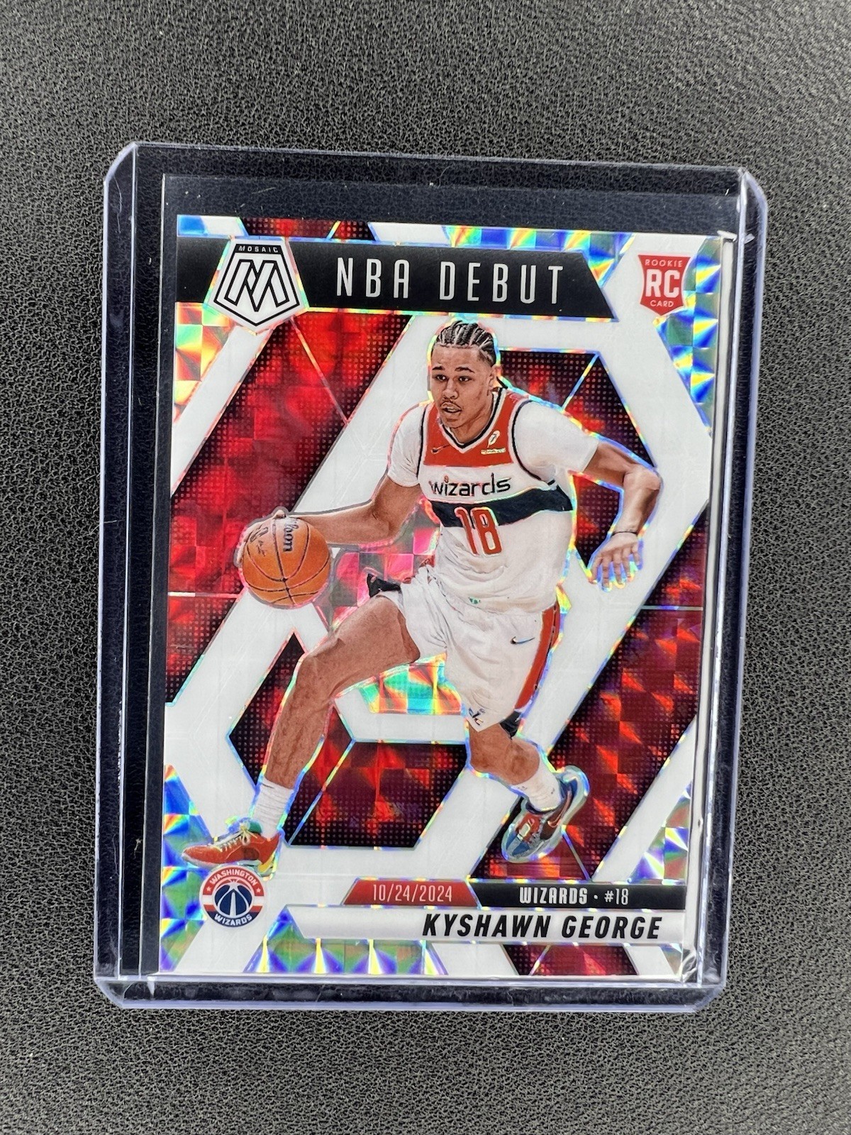 Kyshawn George 2024-25 Mosaic Choice - Rookie NBA Debut Fusion White /35 RC #256
