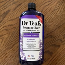 Dr Teal's Foaming Bath with Pure Epsom Salt, Soothe  Sleep w Lavender, 34 fl oz