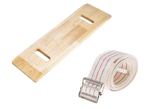 Patient Transfer Board 30” Wood w/ Transfer Belt 300lb Capacity Mobility Aid