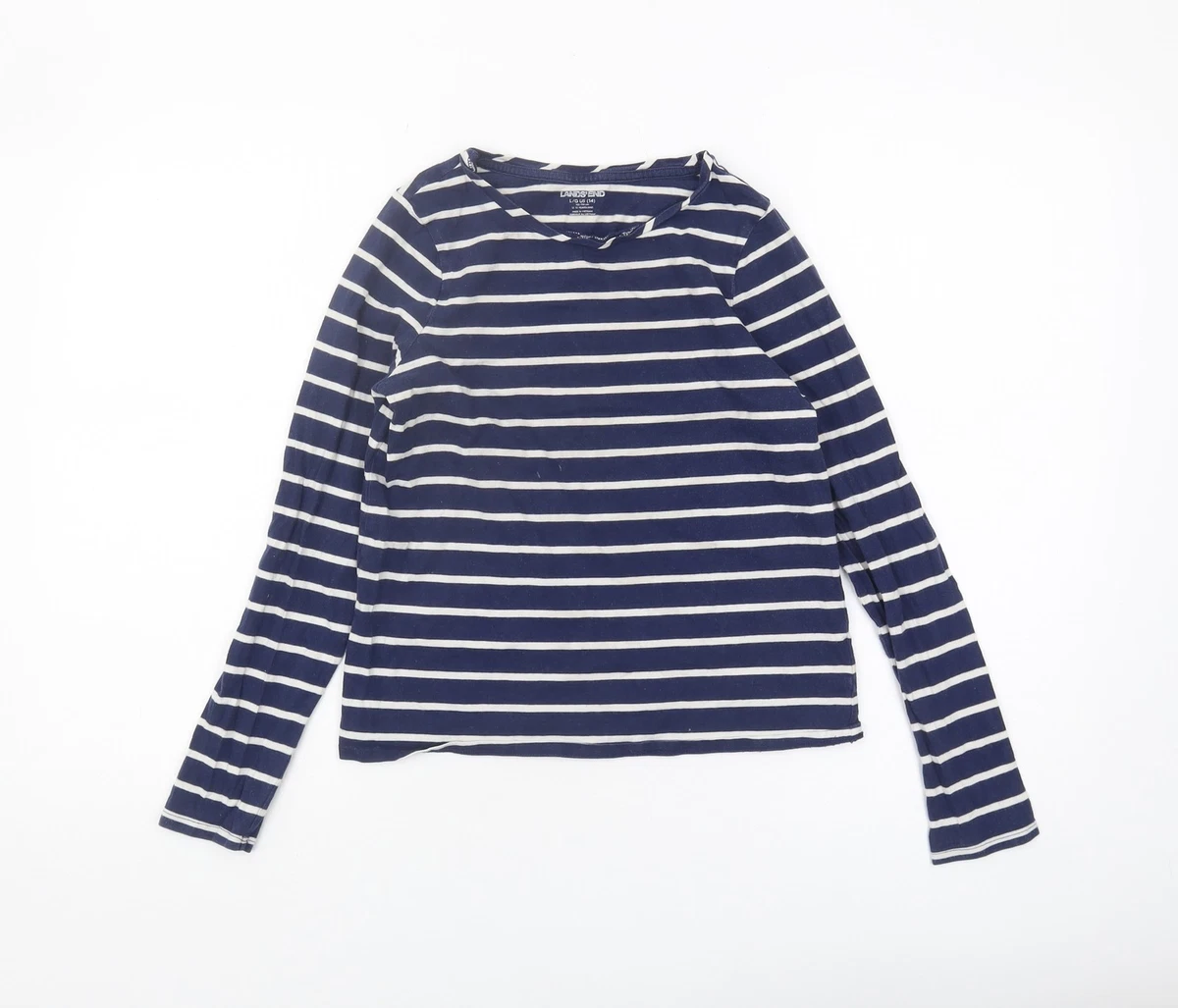 Haut Graphique Marin Lands' End Pour Grandes Filles/ados - Taille 14-16, Manches Longues, Marine - Neuf Avec étiquettes