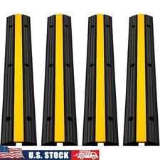 Rubber Cable Protector Ramps 4PCS Heavy Duty Driveway Traffic Control Speed Bump