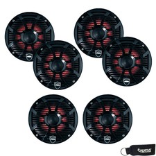 Wet Sounds REVO 6-SWB Black Closed SW Grille 6.5 Inch Marine LED Speakers